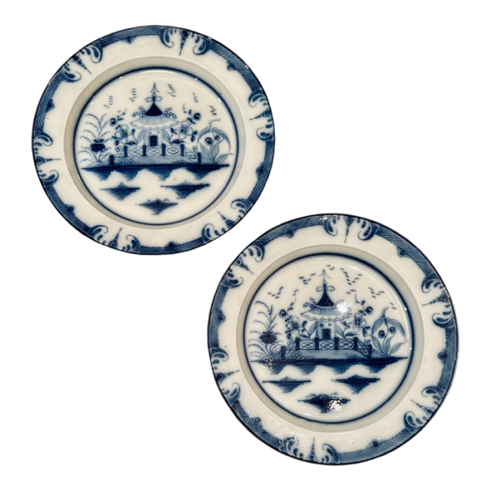 chinese style english pearlware plates a pair 8867