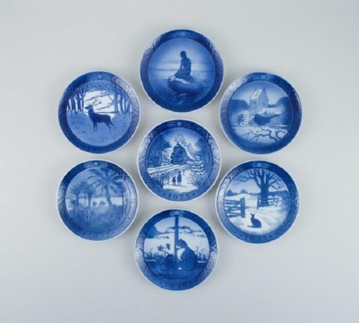 christmas plates from royal copenhagen 1960s 1980s set of 14 2