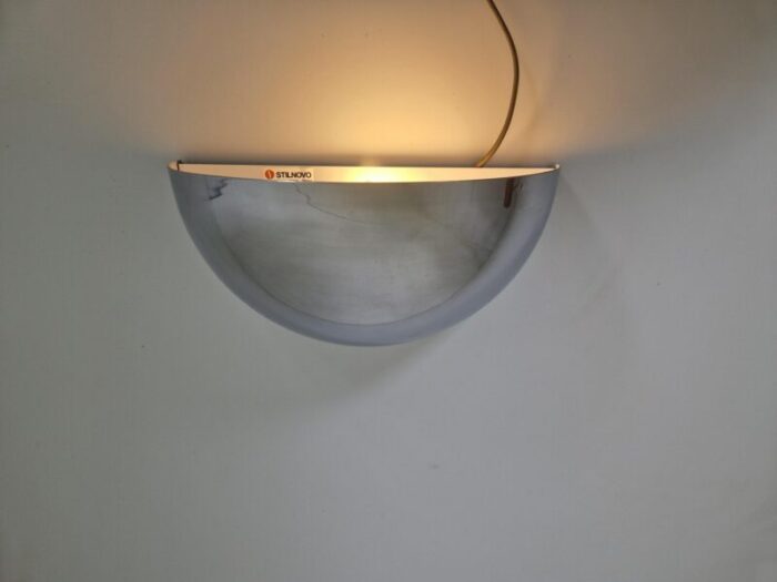 chrome half moon wall sconce from stilnovo 1980s 6731