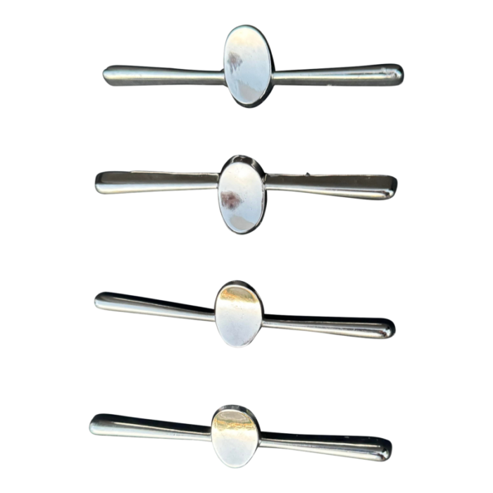 chrome mid century modern bow tie style drawer pulls set of 4 4064