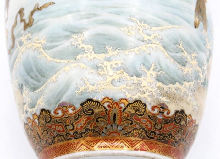 circa 1900 japanese kaga kutani vase by watano kichiji 4228