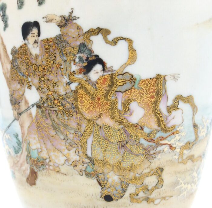 circa 1900 japanese kaga kutani vase by watano kichiji 9358