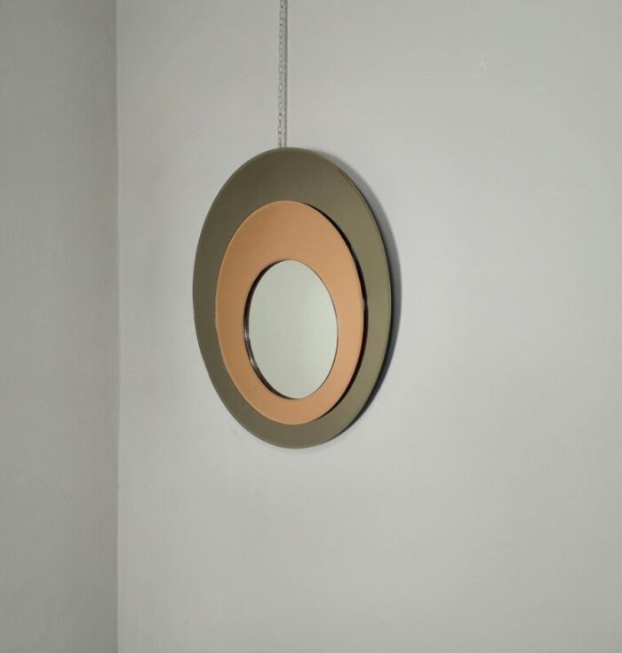 circular wall mirror in mirrored glass from rimadesio italia 1970s 2