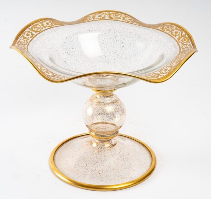 clea glass gold rim fruit bowl 3