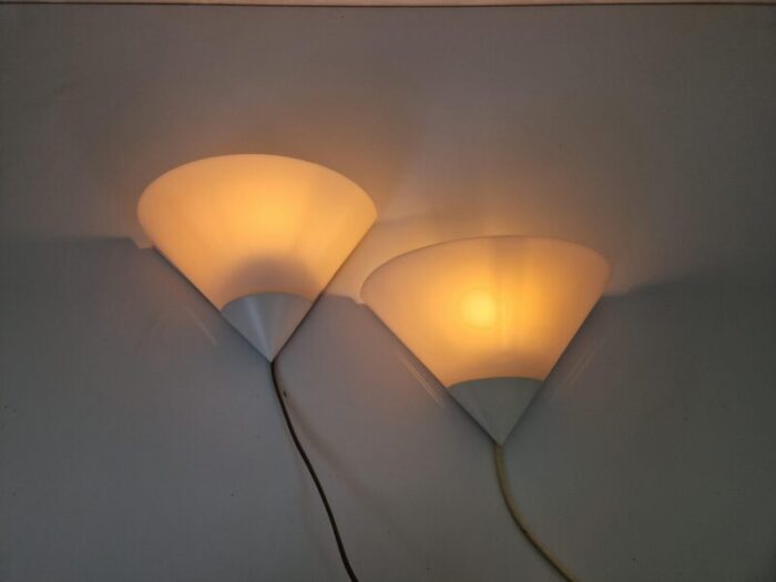 conic shaped wall sconces from glashutte limburg 1970s set of 2 0587