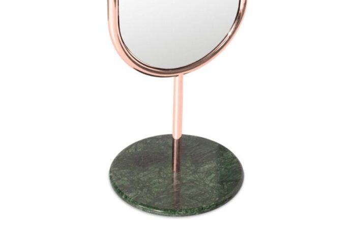 copper and green marble marshmallow floor mirror by royal stranger 4