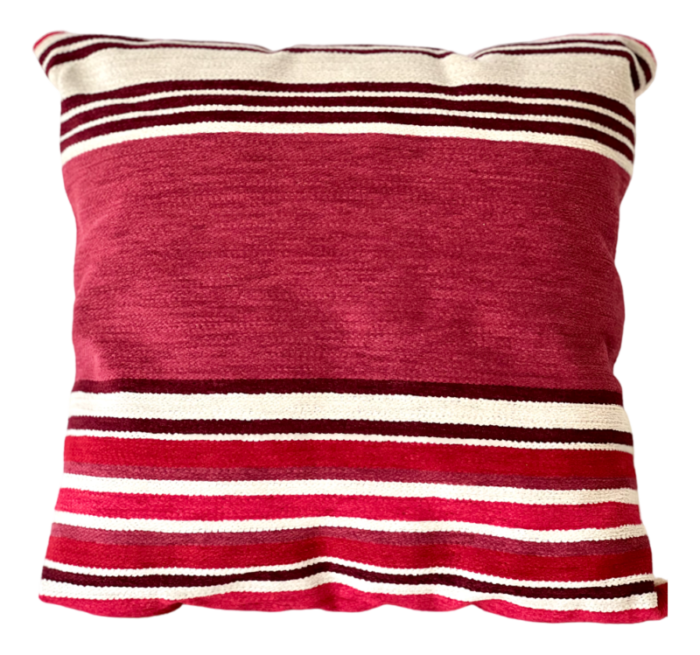 crimson and beige fabric cushion 3515