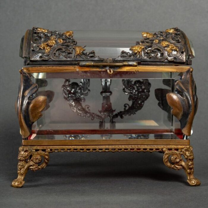 crystal jewelry box in silver and gilded bronze 5