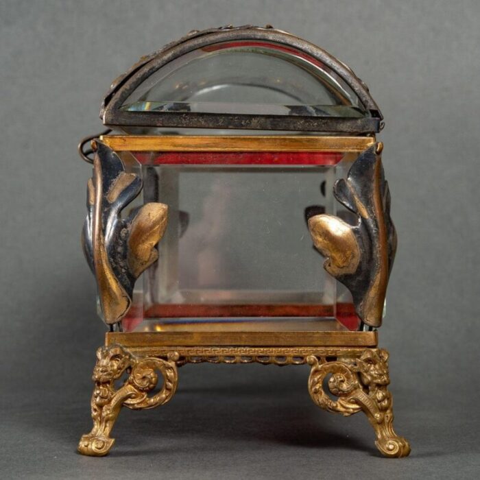 crystal jewelry box in silver and gilded bronze 6