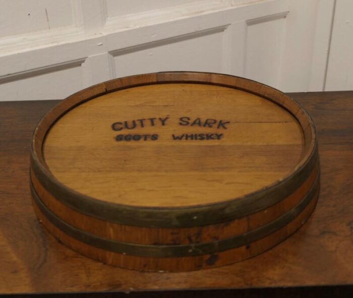 cutty sark whisky barrel top tray scotland 1930s 2