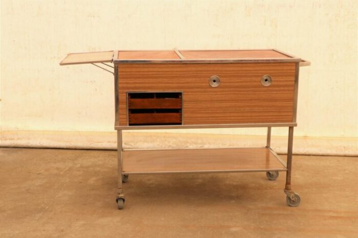 czech industrial kitchen serving trolley on wheels 1970s 3988