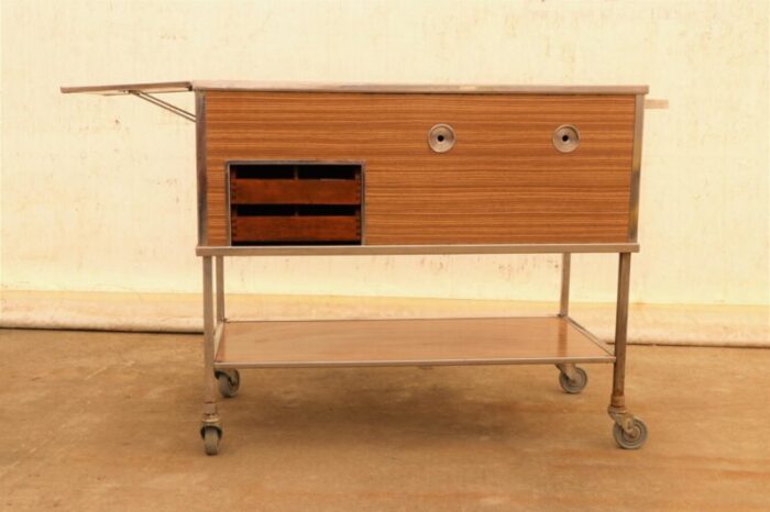 czech industrial kitchen serving trolley on wheels 1970s 6264