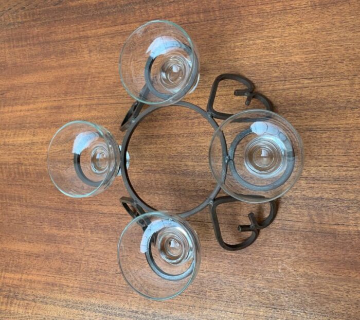 danish metal and glass candleholder 1960s 13