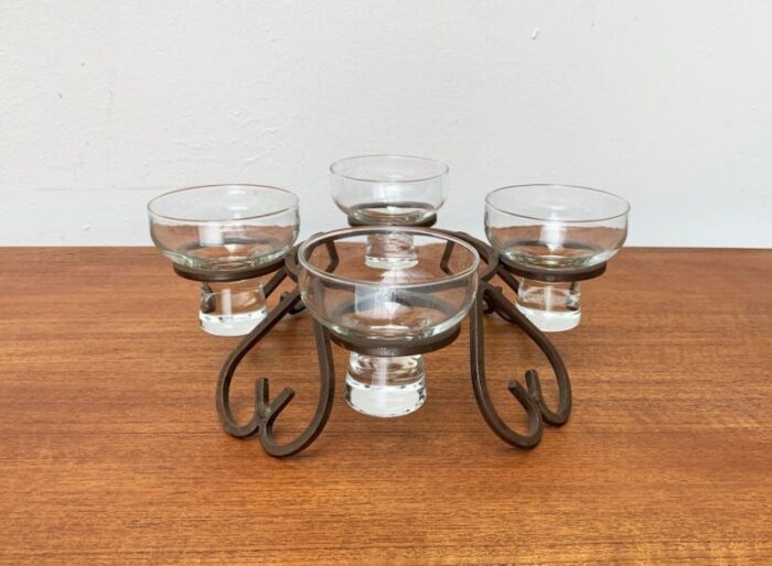 danish metal and glass candleholder 1960s 16