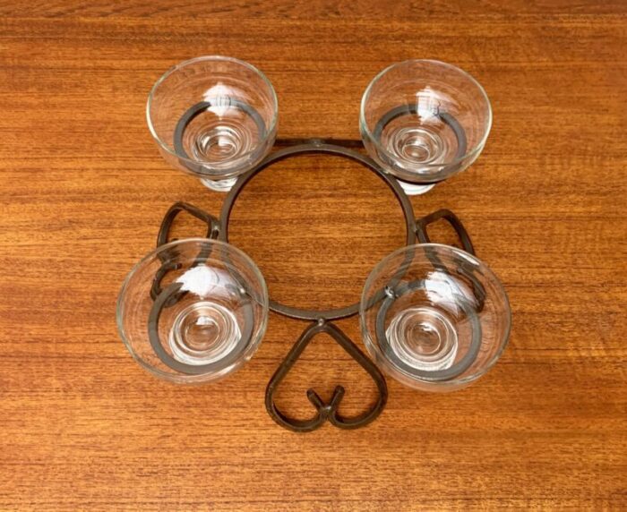 danish metal and glass candleholder 1960s 6