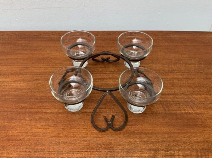 danish metal and glass candleholder 1960s 7