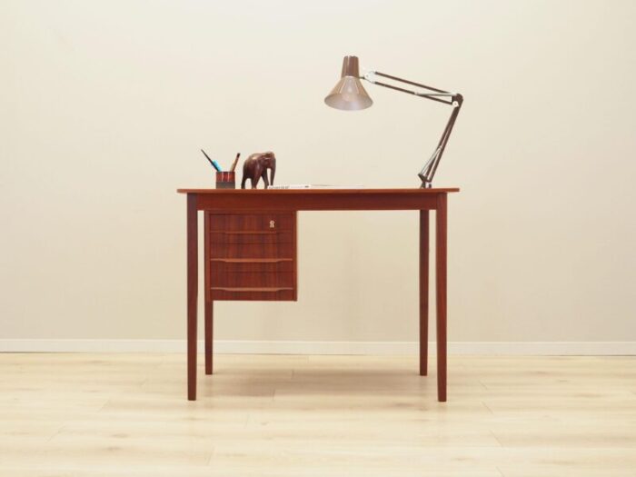 danish teak desk with lamp 1970s 0508