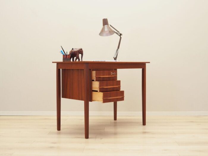 danish teak desk with lamp 1970s 1869