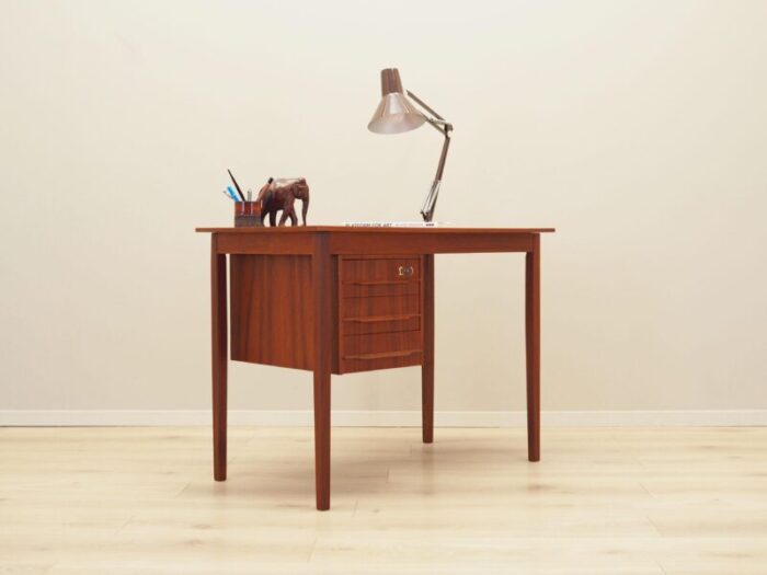 danish teak desk with lamp 1970s 2138