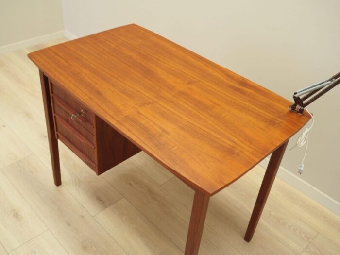 danish teak desk with lamp 1970s 5057