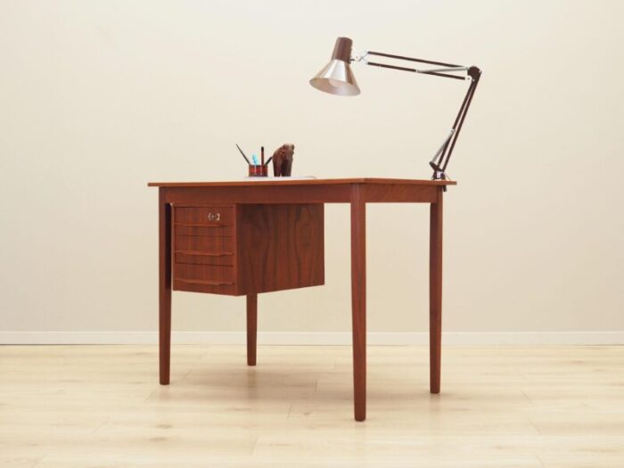 danish teak desk with lamp 1970s 7700