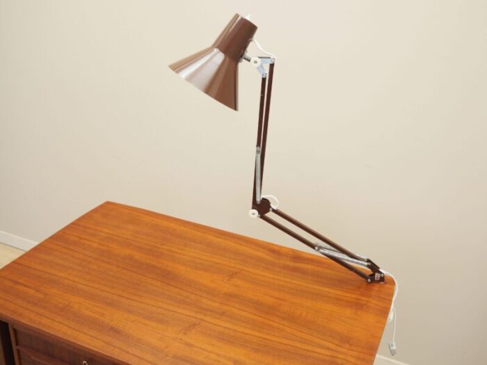 danish teak desk with lamp 1970s 7901