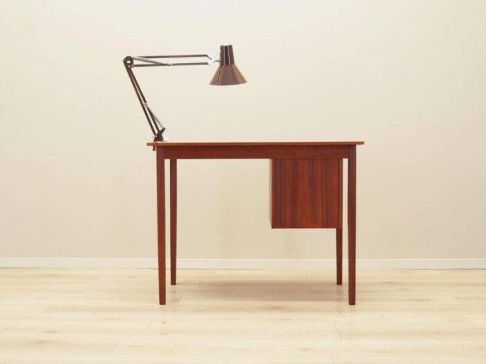 danish teak desk with lamp 1970s 8746