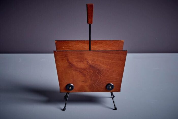 danish teak magazine stand denmark 1960s 4