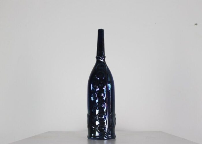 decorative bottle in blue ceramic by gio ponti for cooperativa ceramica imola italy 1993 1