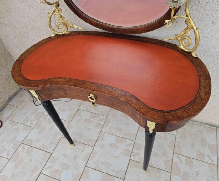 dressing table with 2 arms of lights marquetry and gilt bronze 1890s 7135