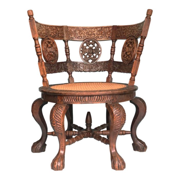 dutch colonial teakwood burgomaster chair 19th century 5855