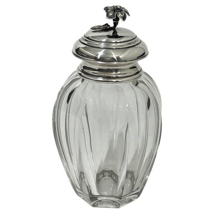 dutch crystal tea caddy with silver cap by van kempen zn 1862 1