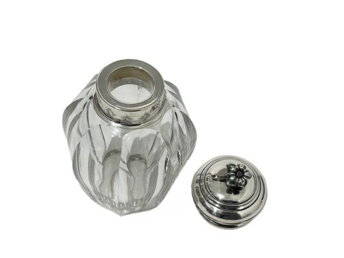 dutch crystal tea caddy with silver cap by van kempen zn 1862 8