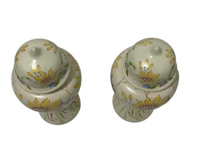 dutch lidded vases from ivora gouda pottery 1915 set of 2 2