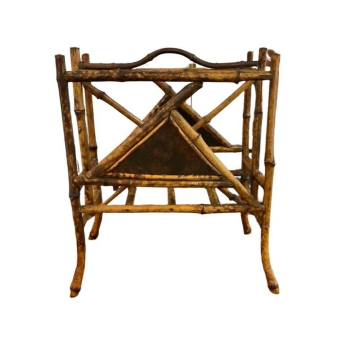 early 19th century bamboo magazinenewspaper holder 5653