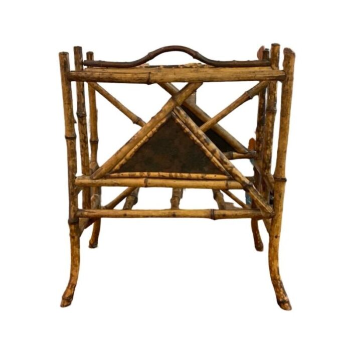 early 19th century bamboo magazinenewspaper holder 8992