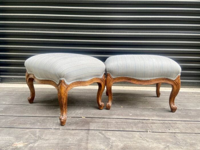 early 19th century french provincial louis the xv traditional ottomans a pair 5154