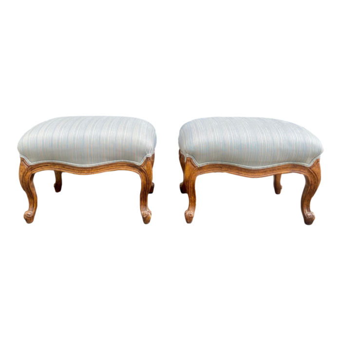 early 19th century french provincial louis the xv traditional ottomans a pair 9232