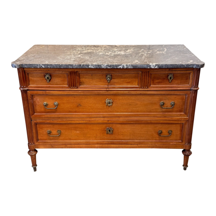 early 19th century louis xvi commode with marble top 8042