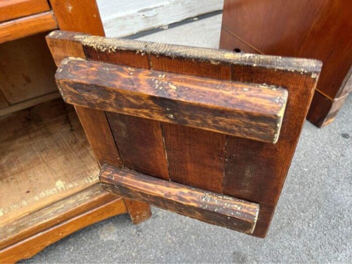 early 20th century antique oak wash stand cabinet 7151