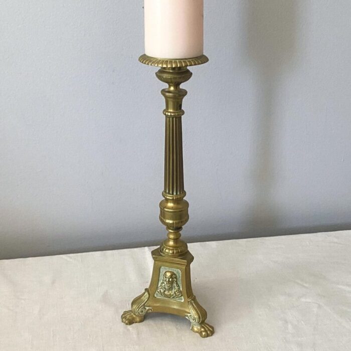 early 20th century brass french altar candlestick 2001