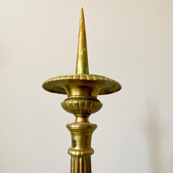 early 20th century brass french altar candlestick 3031