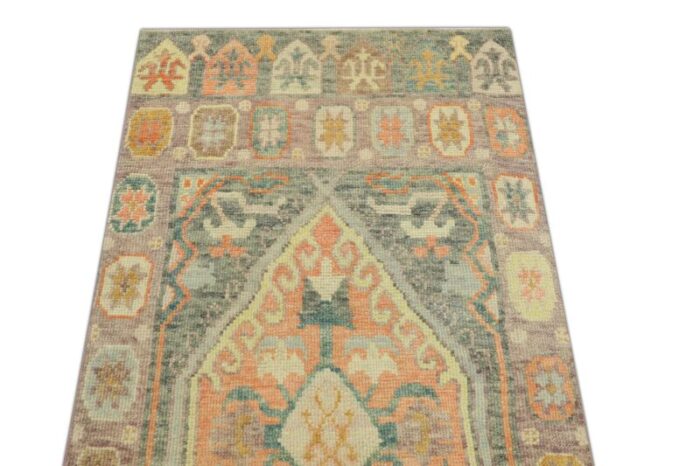 early 21st century multicolor handwoven turkish oushak rug 211 x 58 0364