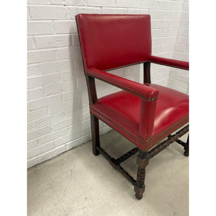 earlymid 20th century barley twist red accent chair 0470