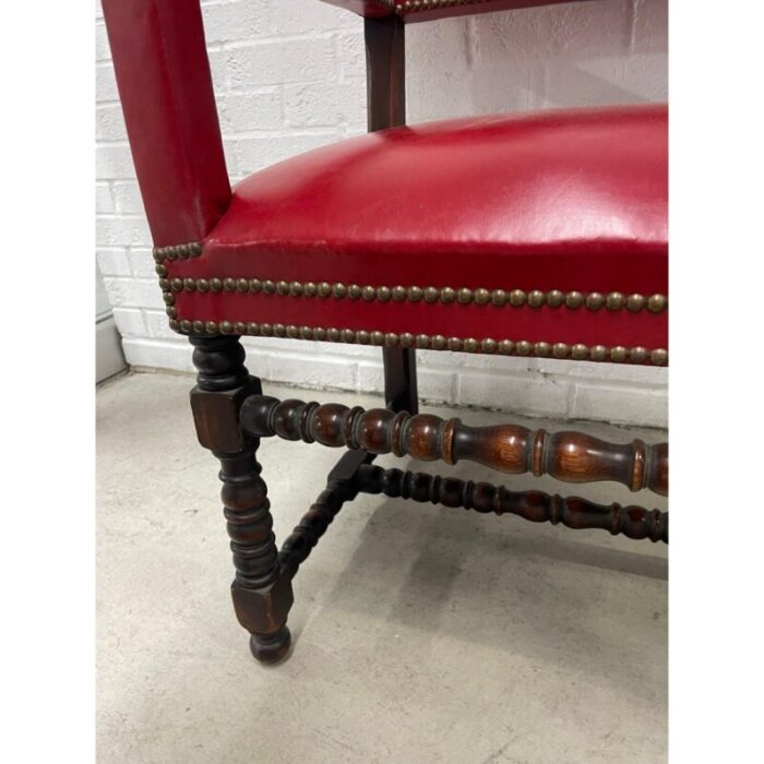 earlymid 20th century barley twist red accent chair 3355