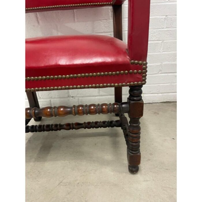 earlymid 20th century barley twist red accent chair 4951