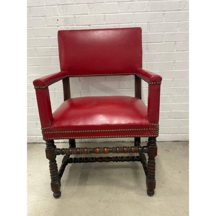 earlymid 20th century barley twist red accent chair 7270