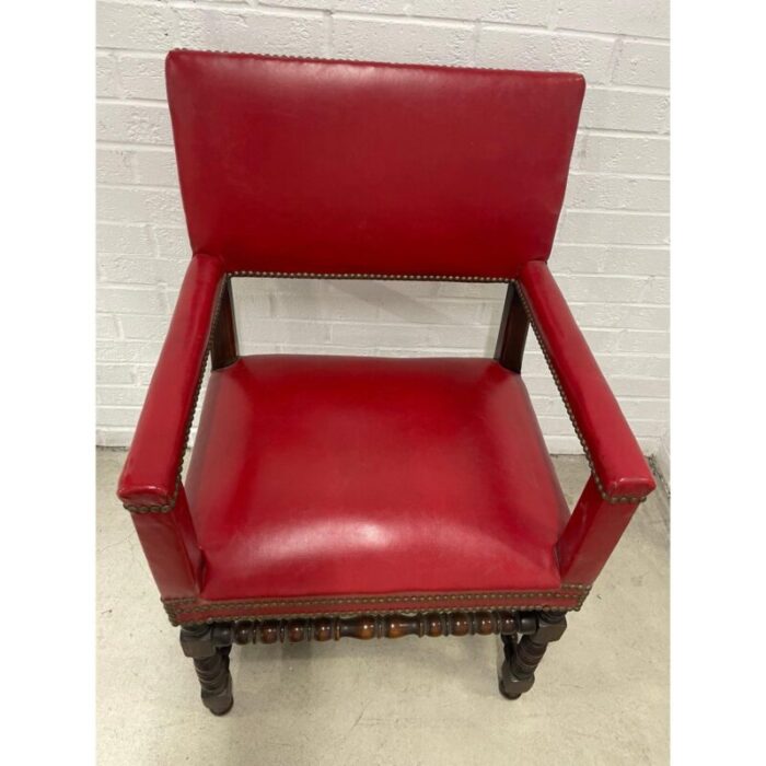 earlymid 20th century barley twist red accent chair 9007