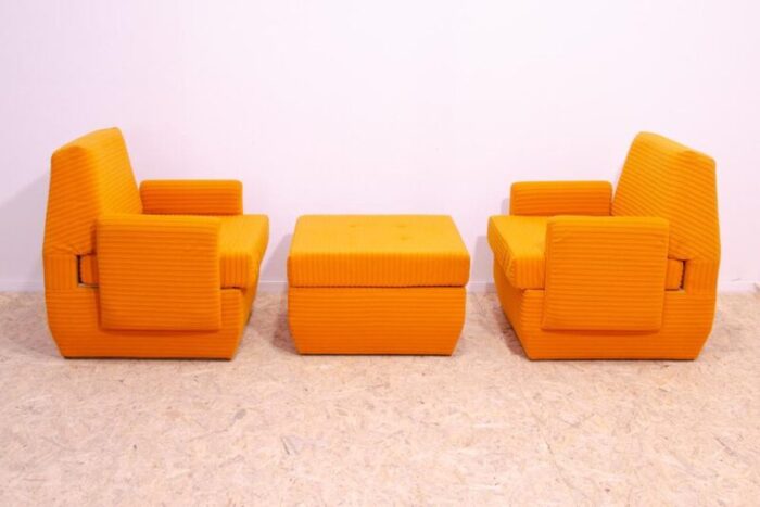 eastern bloc living room set from jitona former czechoslovakia 1970s set of 3 0255