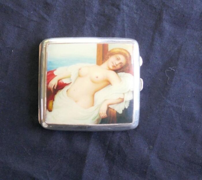 edwardian silver and risque nude enamel cigarette case by joseph gloster 1911 3